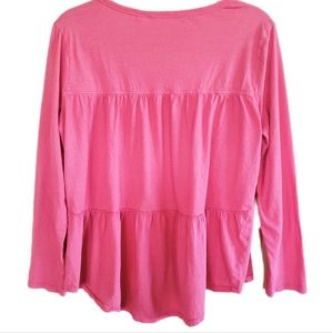 𝅺Lovely DYLAN Ruffle Layer Back 100% Cotton Tee 🪸 Coral Hi-Lo Generous Large